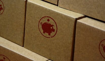 Piggy bank stamp and stamping