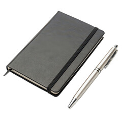 Elegant notebook with a silver pen beside it.