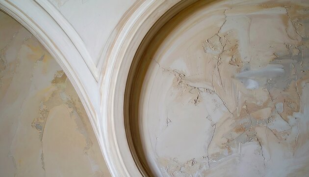 Cream Colored Plaster Ceiling Detail with Ornate Design