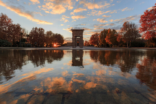 Temple of Debod in Madrid during sunset