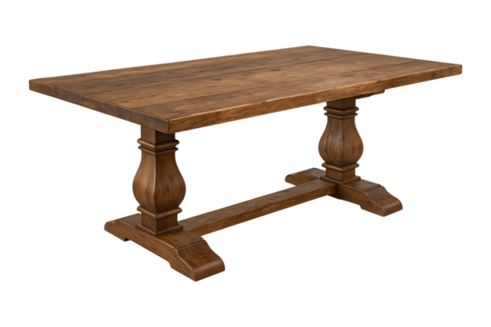 Rustic Wooden Table Isolated on a Transparent Background