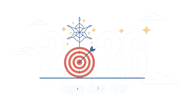 Welcome the New Year 2026 with hope and success, isolated on white background. - Powered by Adobe