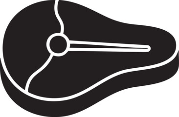 Black silhouette of a raw steak isolated on white background