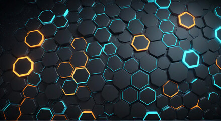 abstract blue background with hexagons