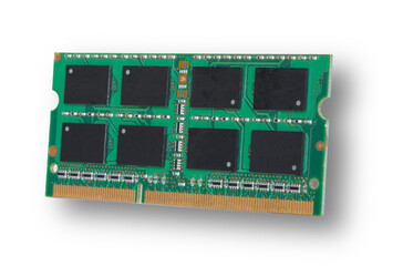 Drop shadow behing a ram card for a laptop computer