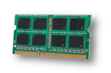 Drop shadow behing a ram card for a laptop computer