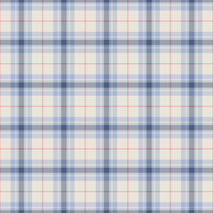 Classic Blue Cream Tartan Pattern