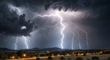 lightning over the city