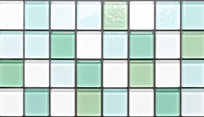 Fototapeta premium Green And White Glass Tile Mosaic Panel