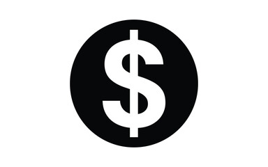 Dollar Sign Icon Displayed Prominently in Black and White