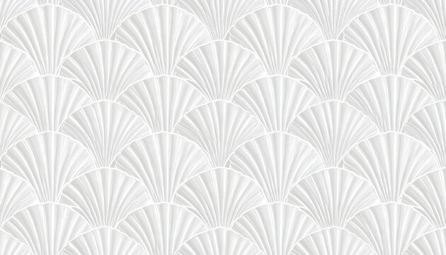Seamless Scallop Shell Pattern: Minimalist Grey and White Wave Rhythm Texture
