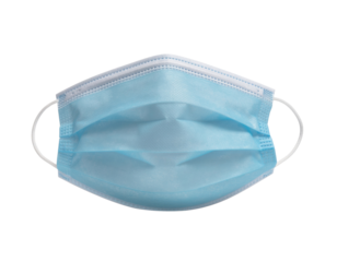 A blue surgical mask designed for personal protection and respiratory health.