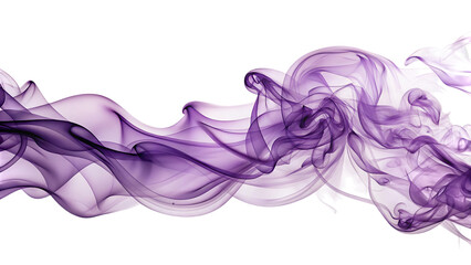 Fototapeta premium Amethyst Smoke, Ethereal wispy trails swirling and flowing, cutout, PNG, isolated on white or transparent background, AI
