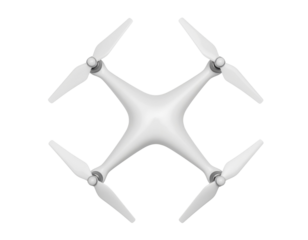 A sleek, modern drone with four propellers designed for aerial photography and navigation.