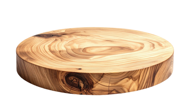 Round wood slice, natural grain, light wood