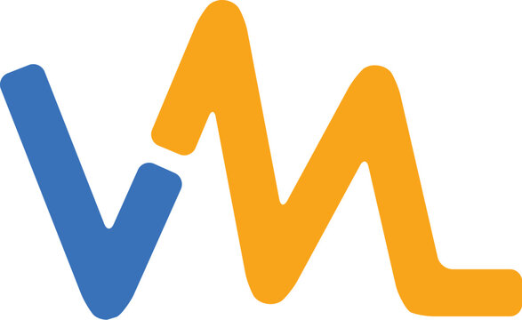 Modern Minimalist VM Letters logo design vector PNG Transparent Background