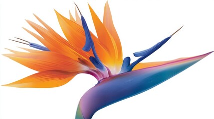 Obraz premium A stylized representation of lush foliage in green, orange, and black hues is set against a plain white background