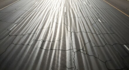 Obraz premium Cracked Asphalt Road with Sunlight