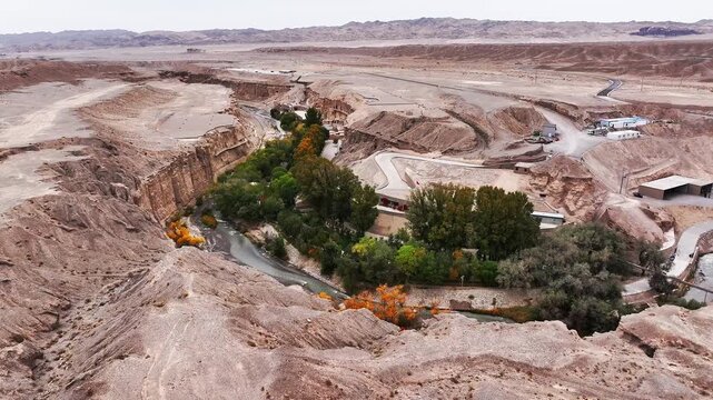 Yulin Cave Scenic Area in the Gobi Desert