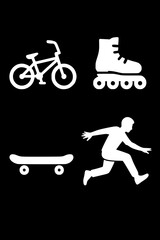 Fototapeta premium vector illustration sketchbook, bicycle and roller skates