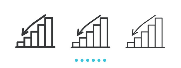 Negative Trend icon. Thin line icon vector