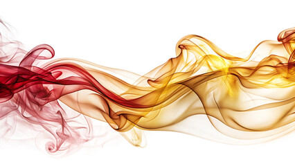 Crimson and Gold Smoke, Ethereal wispy trails swirling and flowing, cutout, PNG, isolated on white or transparent background, AI