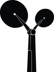 Silhouette of a pizza cutter tool against white background vector illustration