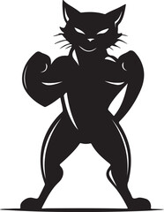 Fototapeta premium Cat Face Silhouette Graphic – Vector Template for Pets