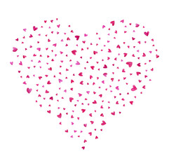 Watercolor frame in the shape of a heart. Heart frame in a pattern with scattered hearts. romantic elements with a pattern on a transparent background. Frames for Valentine's Day.