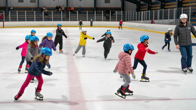 Joyful Ice Skating Activity for Children and Adults Embrace Fun and Teamwork This Winter During National Skating Month