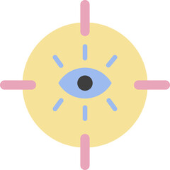 Abstract Eye Symbol Representing Vision Technology And Surveillance With Soft Pastel Colors And Geometric Shapes On A Clean White Background And Transparent Background