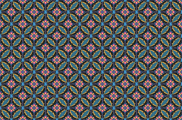 Ethnic-style seamless vector pattern. Tribal motif on a geometric background. Printing ornaments for paper, wallpaper, covers, textiles, fabric, apparel, and other materials