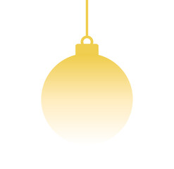 Christmas gold ball hanging ornament. Holiday design element. Vector illustration.
