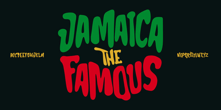 Fun font graffiti reggae hand drawn