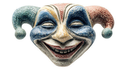 wooden mask on a black background