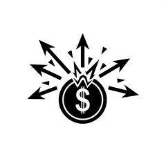 Exploding Coin Economic Expansion and Financial Growth Symbol
