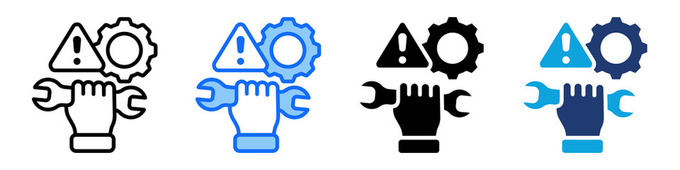 Preventive Maintenance Icon Set Multi Style Vector Illustration