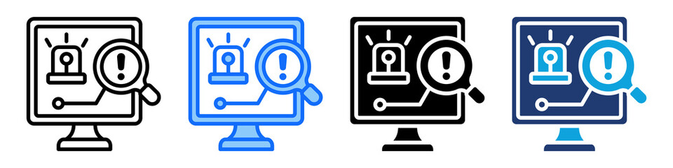 Fault Detection Icon Set Multi Style Vector Illustration