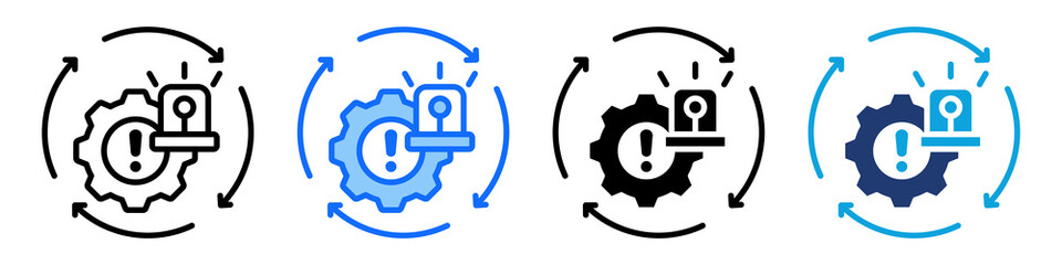 Automated Alerts Icon Set Multi Style Vector Illustration