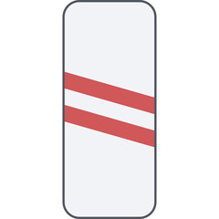 A Simple White Railway Crossing Barrier With Red Stripes And A Dark Blue Outline Isolated On A Transparent Background