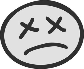 Obraz premium Punk Rock Sad Face Doodle 