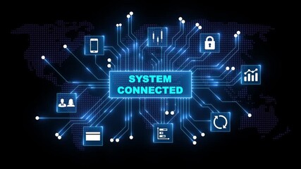 Global network connection digital technology abstract concept system connected data flow communication secure transactions financial growth mobile access user interaction - Powered by Adobe