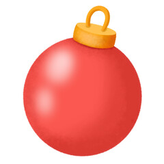 Obraz premium christmas ball ornament decoration winter tree december isolated on white clipart png transparent illustration