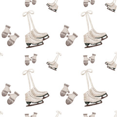 Nutcracker Ballet Winter Seamless Pattern