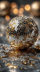 Shimmering disco ball reflects New Year spirit