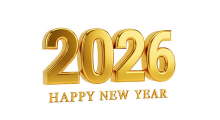 Golden happy new year message with the year of twenty twenty six