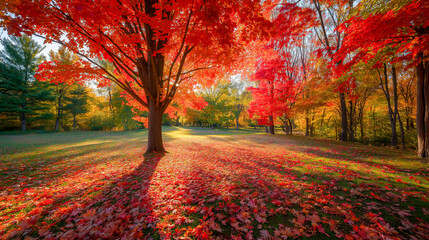 Beautiful park in the fall season