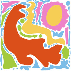 . Vibrant retro abstract background with geometric shapes and bold colors. Perfect for adding a touch of nostalgia to your designs.