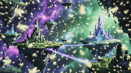 Anime Girls Portal Adventure A Journey Through Magical Worlds. - Powered by Adobe