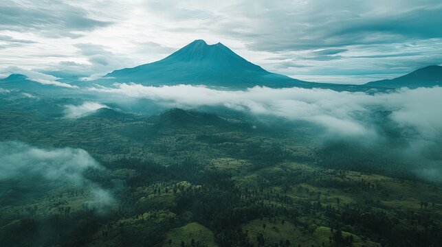 Rwanda landscape volcanic hills and gorilla forests beautiful nature view
